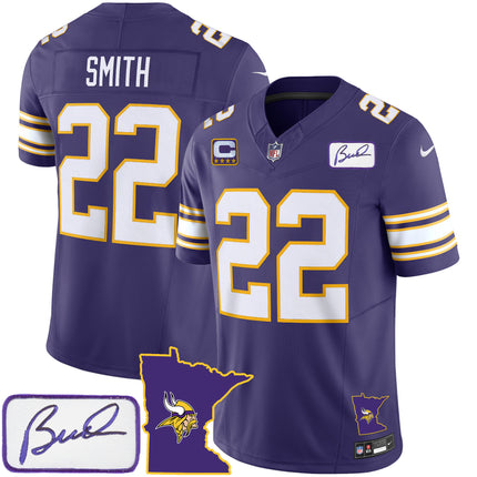 Men's Vikings Bud Grant Patch Classic Limited Jersey V2 - All Stitched