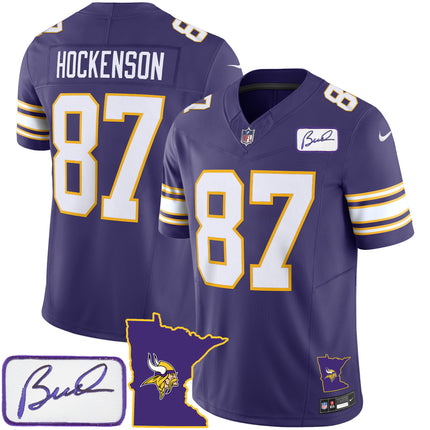 Men's Vikings Bud Grant Patch Classic Limited Jersey V2 - All Stitched