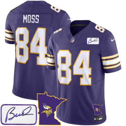 Men's Vikings Bud Grant Patch Classic Limited Jersey V2 - All Stitched