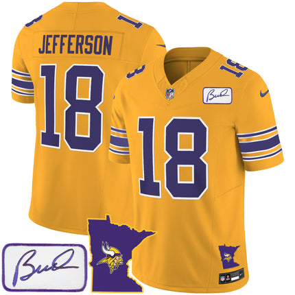 Men's Vikings Bud Grant Patch Classic Limited Jersey V2 - All Stitched