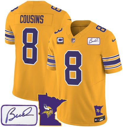 Men's Vikings Bud Grant Patch Classic Limited Jersey V2 - All Stitched