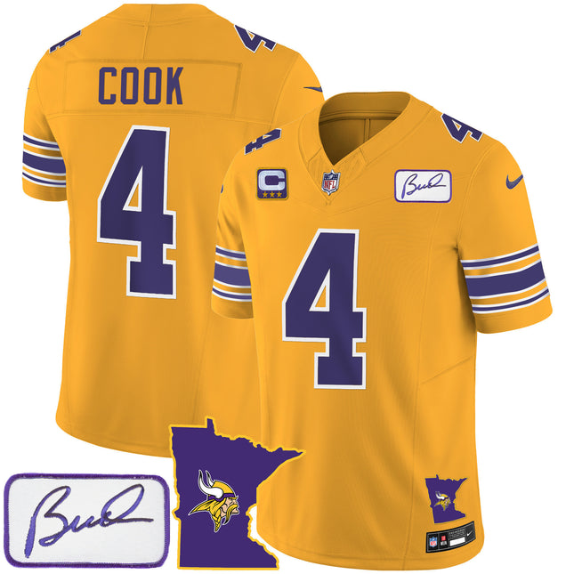 Men's Vikings Bud Grant Patch Classic Limited Jersey V2 - All Stitched