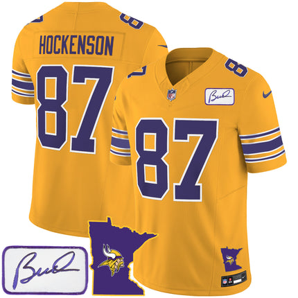 Men's Vikings Bud Grant Patch Classic Limited Jersey V2 - All Stitched
