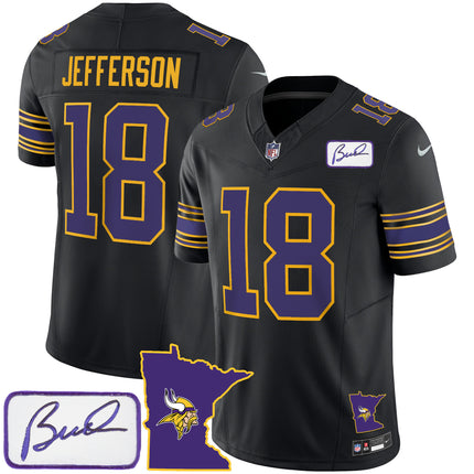 Men's Vikings Bud Grant Patch Classic Limited Jersey V2 - All Stitched