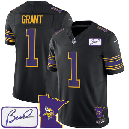 Men's Vikings Bud Grant Patch Classic Limited Jersey V2 - All Stitched