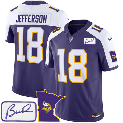 Men's Vikings Bud Grant Patch Classic Limited Jersey V2 - All Stitched