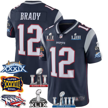 Tom Brady New England Patriots Jersey - 6x SB Champions Patch