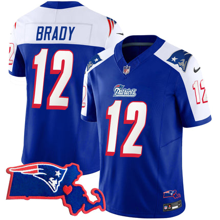 Men's Patriots Massachusetts Patch Vapor Jersey - All Stitched
