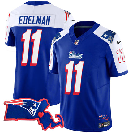 Men's Patriots Massachusetts Patch Vapor Jersey - All Stitched