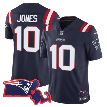 Men's Patriots Massachusetts Patch Vapor Jersey - All Stitched