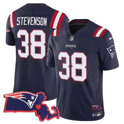 Men's Patriots Massachusetts Patch Vapor Jersey - All Stitched