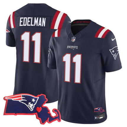 Men's Patriots Massachusetts Patch Vapor Jersey - All Stitched