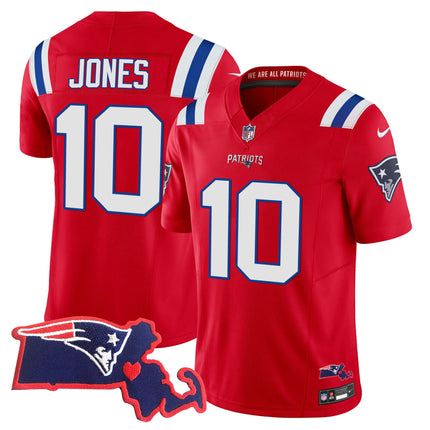 Men's Patriots Massachusetts Patch Vapor Jersey - All Stitched