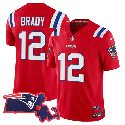 Men's Patriots Massachusetts Patch Vapor Jersey - All Stitched