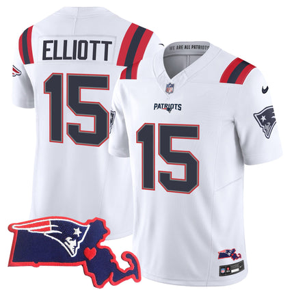 Men's Patriots Massachusetts Patch Vapor Jersey - All Stitched
