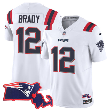 Men's Patriots Massachusetts Patch Vapor Jersey - All Stitched