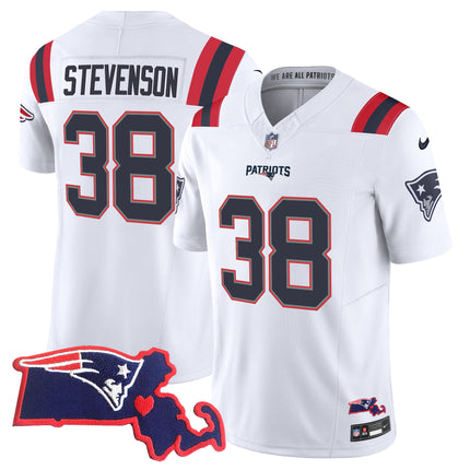 Men's Patriots Massachusetts Patch Vapor Jersey - All Stitched