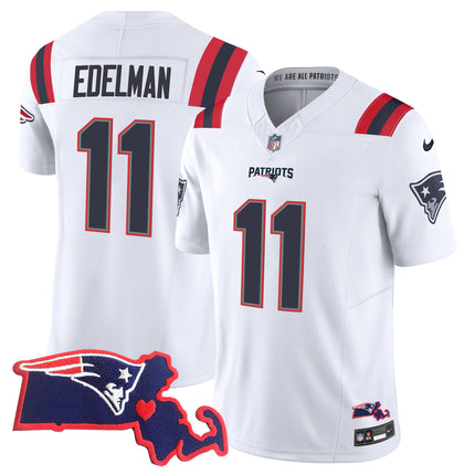 Men's Patriots Massachusetts Patch Vapor Jersey - All Stitched