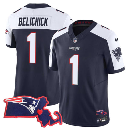 Men's Patriots Massachusetts Patch Vapor Jersey - All Stitched