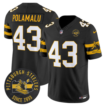 Men's Pittsburgh Steelers Throwback 1933 Patch Vapor Limited Jersey - All Stitched
