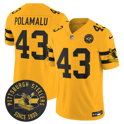 Men's Pittsburgh Steelers Throwback 1933 Patch Vapor Limited Jersey - All Stitched