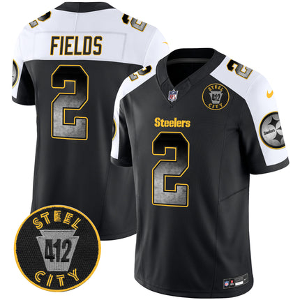 Men's Steelers Arch Smoke 412 Patch Vapor Limited Jersey - All Stitched