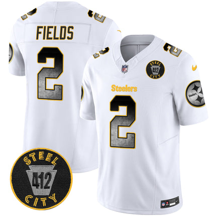 Men's Steelers Arch Smoke 412 Patch Vapor Limited Jersey - All Stitched