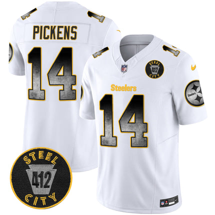 Men's Steelers Arch Smoke 412 Patch Vapor Limited Jersey - All Stitched