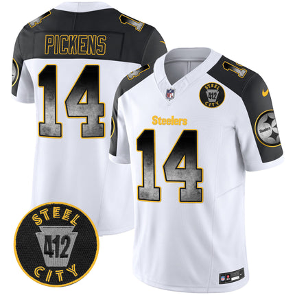 Men's Steelers Arch Smoke 412 Patch Vapor Limited Jersey - All Stitched