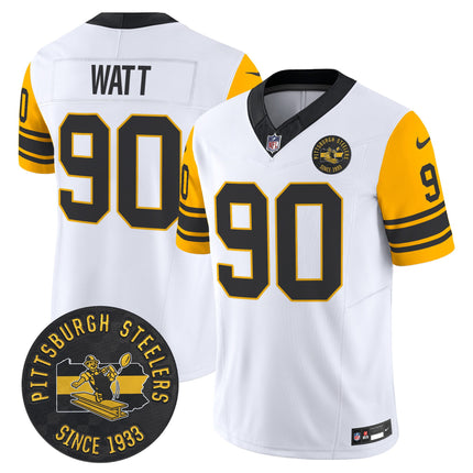 Men's Pittsburgh Steelers Throwback 1962 Vapor Limited Jersey - Est. 1933 Patch - All Stitched