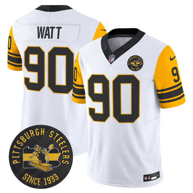 Men's Pittsburgh Steelers Throwback 1962 Vapor Limited Jersey - Est. 1933 Patch - All Stitched