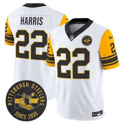 Men's Pittsburgh Steelers Throwback 1962 Vapor Limited Jersey - Est. 1933 Patch - All Stitched