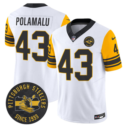 Men's Pittsburgh Steelers Throwback 1962 Vapor Limited Jersey - Est. 1933 Patch - All Stitched