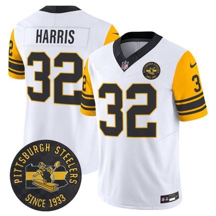 Men's Pittsburgh Steelers Throwback 1962 Vapor Limited Jersey - Est. 1933 Patch - All Stitched