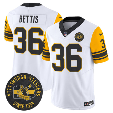 Men's Pittsburgh Steelers Throwback 1962 Vapor Limited Jersey - Est. 1933 Patch - All Stitched