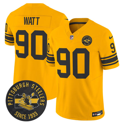 Men's Pittsburgh Steelers Throwback 1962 Vapor Limited Jersey - Est. 1933 Patch - All Stitched