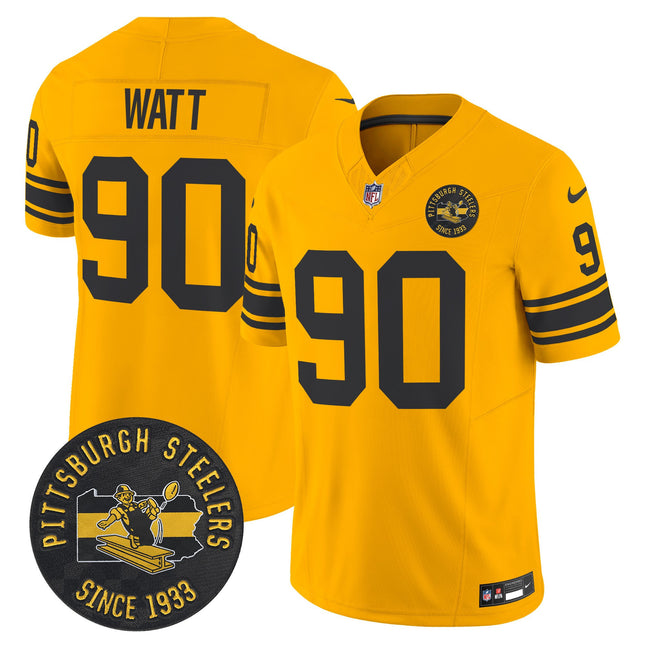 Men's Pittsburgh Steelers Throwback 1962 Vapor Limited Jersey - Est. 1933 Patch - All Stitched