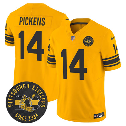 Men's Pittsburgh Steelers Throwback 1962 Vapor Limited Jersey - Est. 1933 Patch - All Stitched