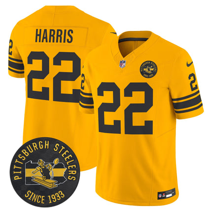 Men's Pittsburgh Steelers Throwback 1962 Vapor Limited Jersey - Est. 1933 Patch - All Stitched