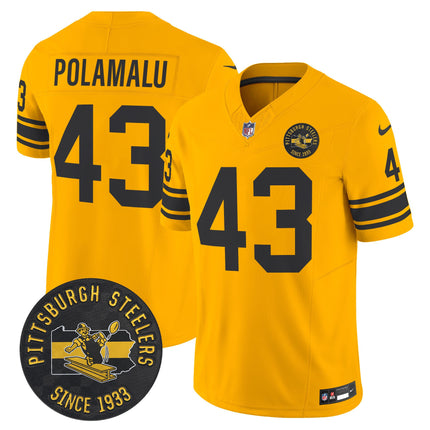 Men's Pittsburgh Steelers Throwback 1962 Vapor Limited Jersey - Est. 1933 Patch - All Stitched