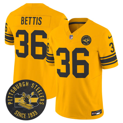 Men's Pittsburgh Steelers Throwback 1962 Vapor Limited Jersey - Est. 1933 Patch - All Stitched