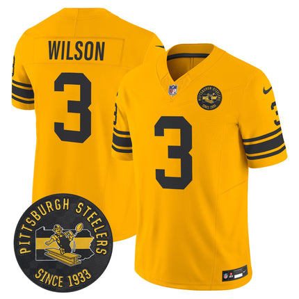 Men's Pittsburgh Steelers Throwback 1962 Vapor Limited Jersey - Est. 1933 Patch - All Stitched