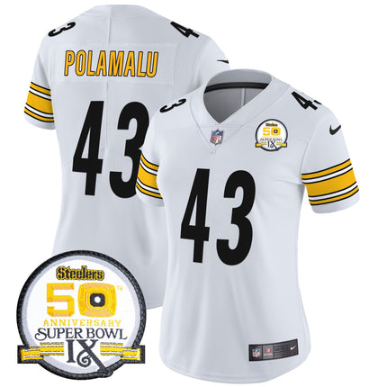 Women's Steelers 50th Anniversary Of Super Bowl IX Patch Vapor Limited Jersey - All Stitched