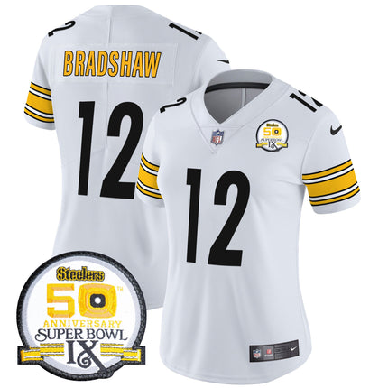 Women's Steelers 50th Anniversary Of Super Bowl IX Patch Vapor Limited Jersey - All Stitched