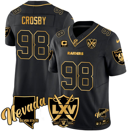Men's Raiders 2024 Vapor Limited Gold Jersey - 65th Anniversary - All Stitched