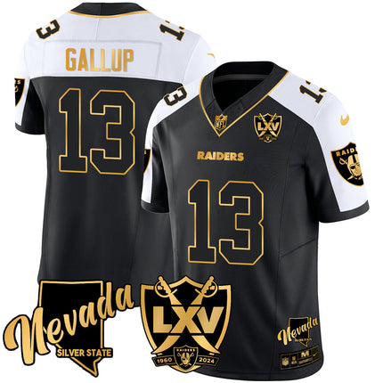 Men's Raiders 2024 Vapor Limited Gold Jersey - 65th Anniversary - All Stitched