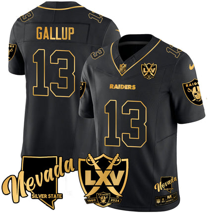 Men's Raiders 2024 Vapor Limited Gold Jersey - 65th Anniversary - All Stitched