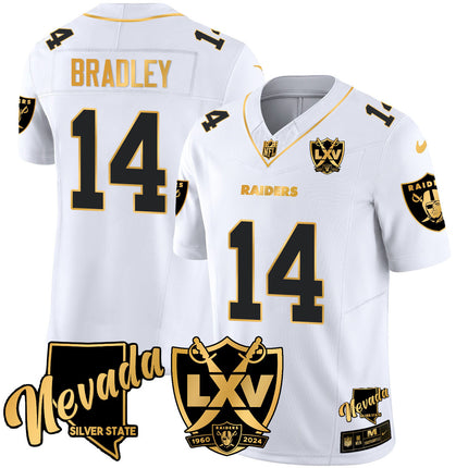 Men's Raiders 2024 Vapor Limited Gold Jersey - 65th Anniversary - All Stitched