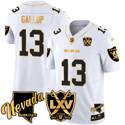 Men's Raiders 2024 Vapor Limited Gold Jersey - 65th Anniversary - All Stitched