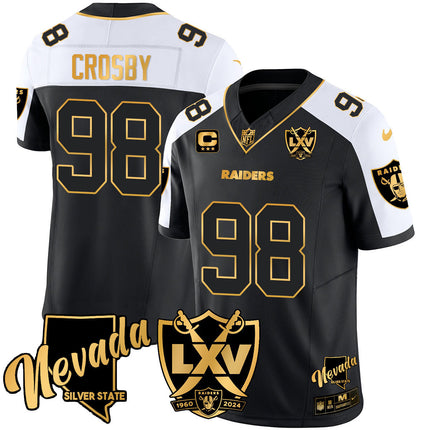 Men's Raiders 2024 Vapor Limited Gold Jersey - 65th Anniversary - All Stitched